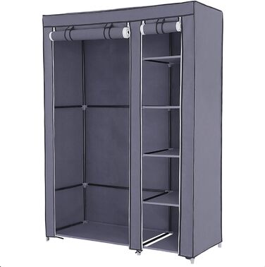 Тканинна шафа SONGMICS XL, складана, для одягу, з поперечиною, 110x175x45 см, сіра