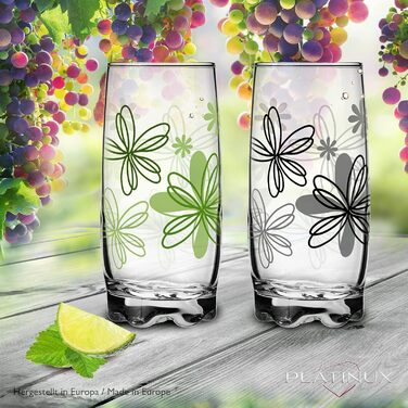 Набір склянок для пиття Flower Decor 6 шт. 350 мл (макс. 390 мл)