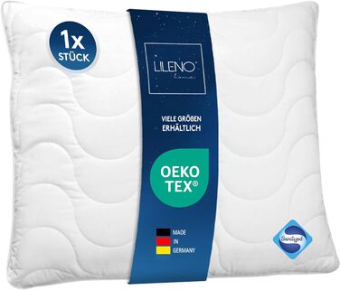 Подушки LILENO HOME 80x80 см [набір 2 шт.] – гіпоалергенні подушки для сну, антибактеріальні, придатні для прання при 95°C, для алергіків, спальне ліжкове приладдя