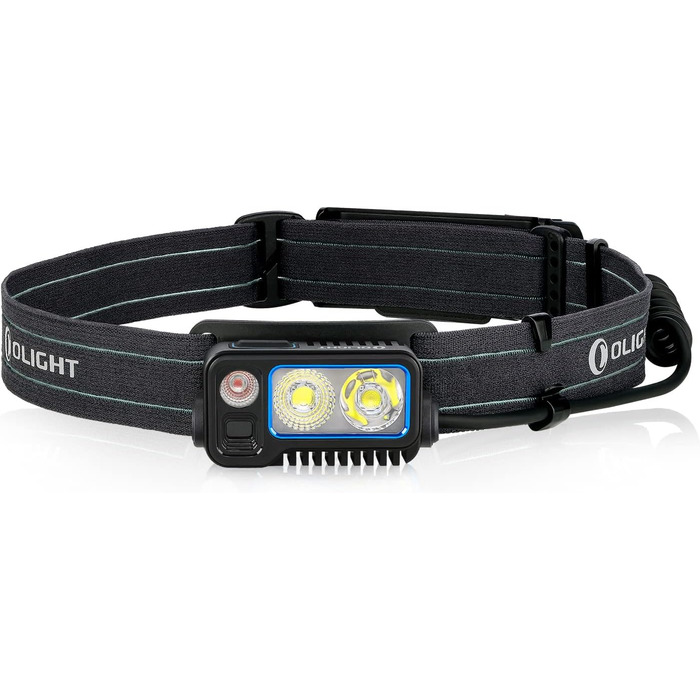 Налобний ліхтар OLIGHT Array 2 Pro з LED, жестовим сенсором, 1500 лм, 150 м, USB-C, акумуляторний, 3 режими з червоним світлом, 60° регулювання, міні-ліхтар, SOS-модуль