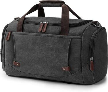 Вінтажна дорожня сумка з парусини 40L, велика місткість, чорна, для подорожей, кемпінгу, спорту, бізнесу
