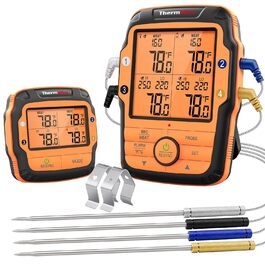 Термометр для гриля ThermoPro TP27C, 150 м, 4 зонда, водонепроникний, великий LCD, для барбекю, газового гриля, Dutch Oven