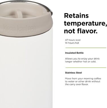 Термос-бутилка Klean Kanteen TKWide 1 л, для води, Tofu, чоловіча