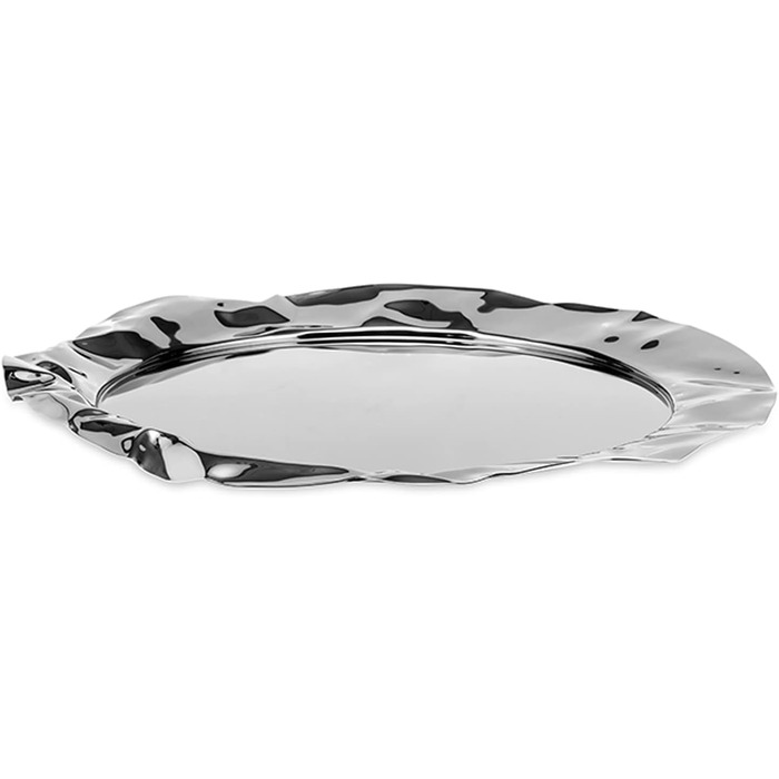 Кругле піднос Alessi 90039 з нержавіючої сталі, сріблястий, 44,5 см