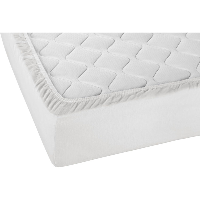 Простирадло натяжне biberna Sleep & Protect Molton з Silver Protect, водонепроникне, антибактеріальне, 120x200 см, біле