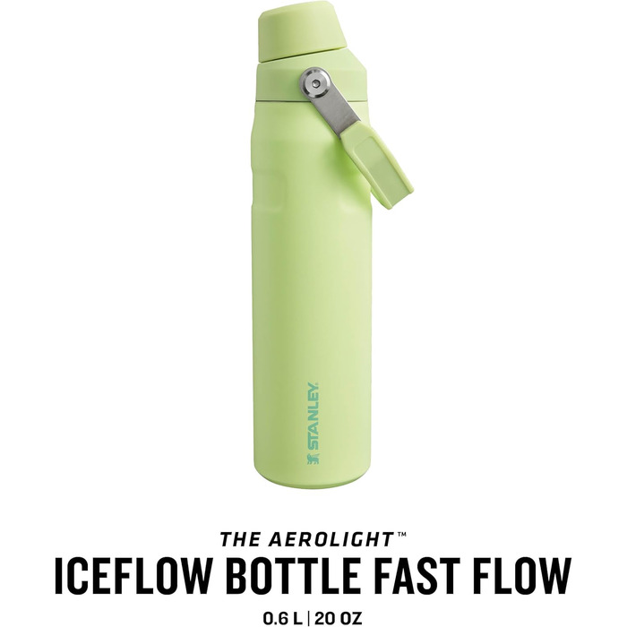 Термос-пляшка Stanley Iceflow 0.6 л для спорту, чорна (Citron), не пропускає воду, BPA-free, зручна для миття в посудомийці, тримає холод до 10 годин