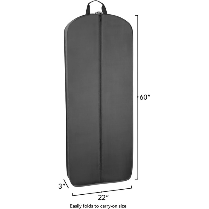 Дорожній чохол для суконь WallyBags, три складання, 152 см, темно-синій/чорний