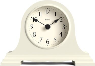 Настільний годинник JONES CLOCKS Speakeasy, класичний дизайн у стилі Наполеон, світло-кремовий, для письмового столу, полиці або тумбочки