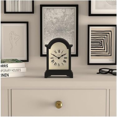 Настільний годинник JONES CLOCKS Bistro, класичний арочний дизайн, білий, універсальний стиль для письмового столу, тумбочки чи полиці