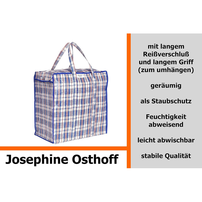 Універсальні міцні водонепроникні сумки для зберігання Josephine Osthoff, 75 л, для переїзду та покупок, з блискавкою, до 20 кг, чорні, набір 9 шт.