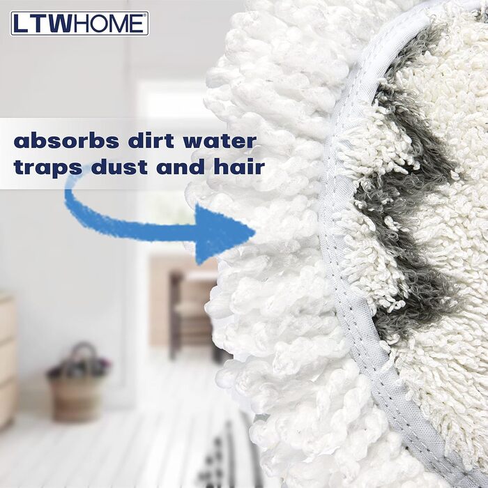 Набір змінних насадок для мийки підлоги LTWHOME 16 см, 10 шт, сумісні з Floating Mop, модель M30457