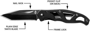 Складаний ніж Gerber Mini Tanto з гладким лезом 5,4 см, з кліпсою для кишені