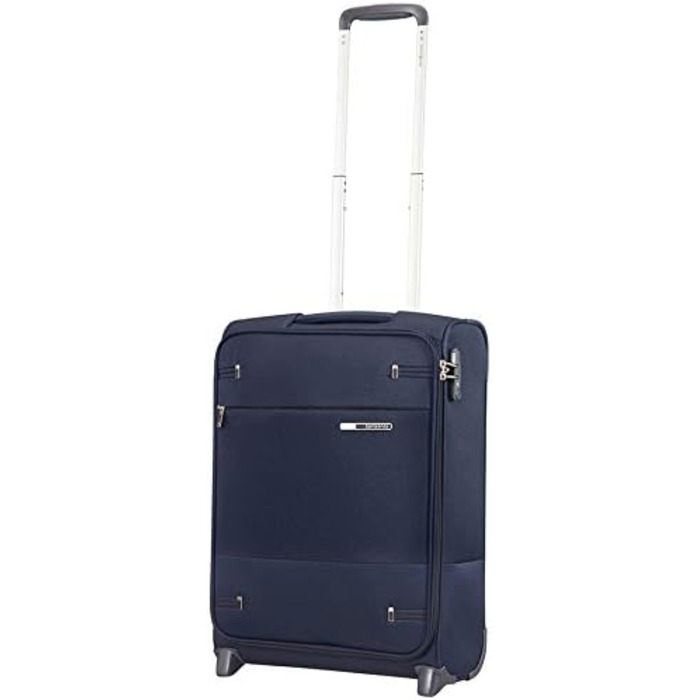 Валіза Samsonite Base Boost Spinner M, розширювана, 66 см, 67,5/73,5 л, чорна/синя, дорожня валіза на колесах