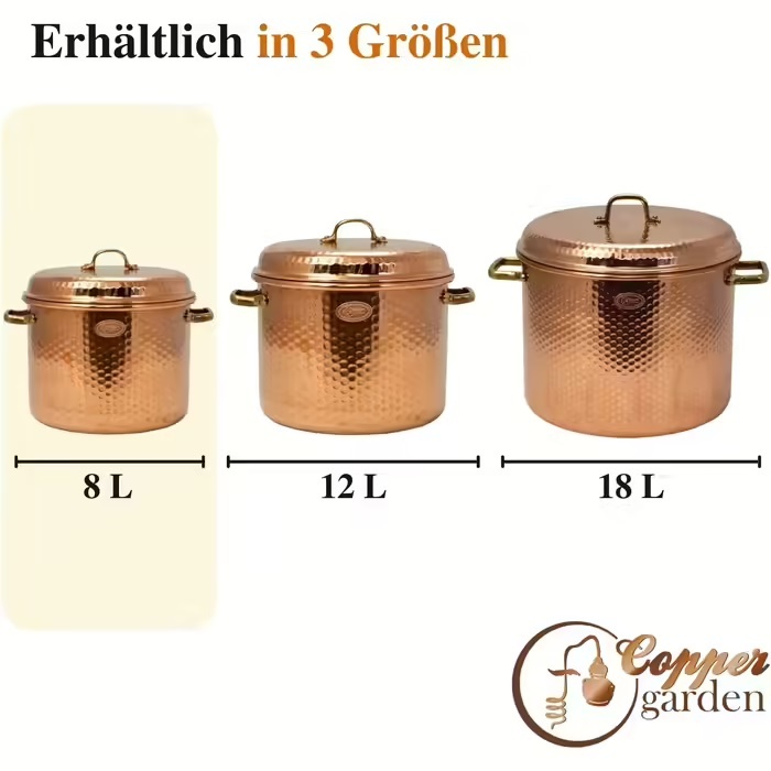 Каструля Copper Garden 8 л мідна з кришкою