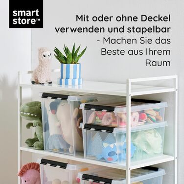 Велика прозора коробка для зберігання SmartStore з кришкою, 52 л, набір 2 шт., посилена, харчовий BPA-free пластик, кліп-застібка, штабельована, гарантія 10 років, 50x39x41 см