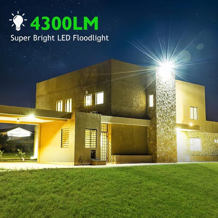 LED прожектор CLY для вулиці 50W, 2 шт, 4300 Лм, холодне біле світло 6500K, IP66, водонепроникний, для двору, гаража, саду