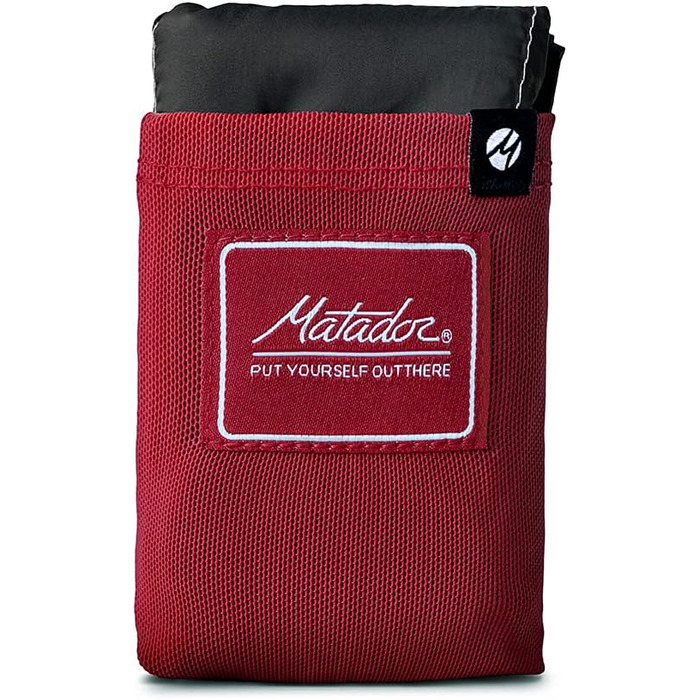 Пікнік-ковдра Matador Pocket Blanket, ультралегка, складана, для 2-4 осіб, з кілочками, водонепроникна, для пляжу, кемпінгу, походів, червона