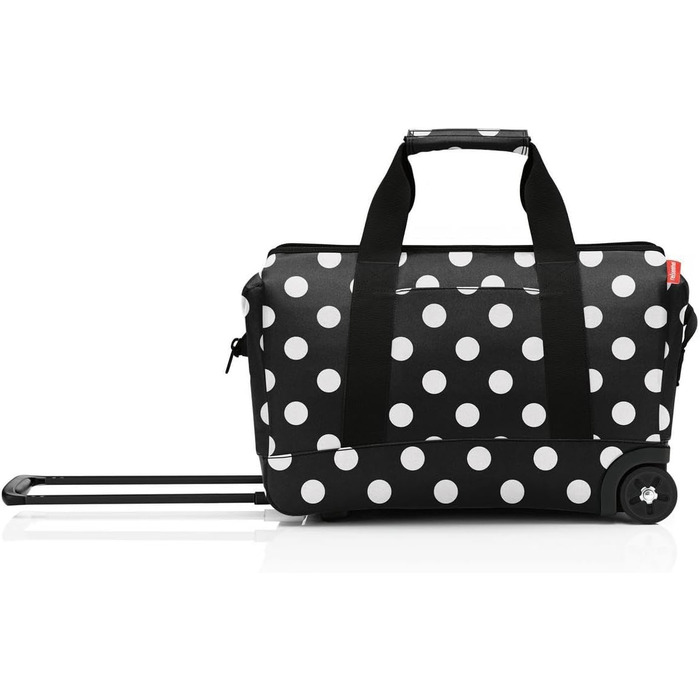 Reisenthel Allrounder Trolley на колесах Frame Dots White – універсальна дорожня сумка з 2-ступеневою телескопічною ручкою, для подорожей, роботи та відпочинку