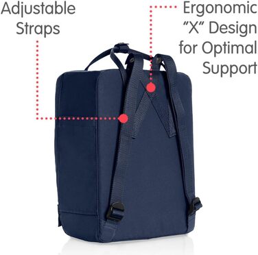 Рюкзак Fjällräven Kånken унісекс, 16 л, синій, 38x27x13 см, набір з наплічником Navy