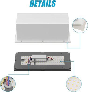 Klighten LED вуличний настінний світильник IP65, водонепроникний, 3000K, прямокутний, для дому, тераси, саду, антрацит