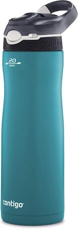 Термобутилка Contigo Ashland Chill з трубочкою, нержавіюча сталь, 590 мл, ізольована, для спорту, велосипеда, туризму, не протікає (Scuba)