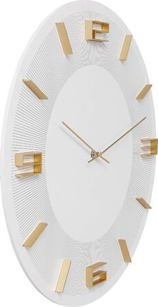 Настінний годинник Kare Design Leonardo, 49 см, золото, алюміній, сучасний стиль, круглий, для вітальні, спальні, офісу, без батарейок