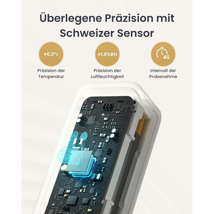 Гігрометр-термометр SwitchBot IP65 для приміщень і вулиці, Bluetooth, з датчиком точки роси, VPD, абсолютної вологості, зовнішній термометр, збереження даних для теплиці та винного погребу, набір 3 шт.