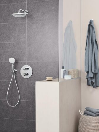 Верхній душ Grohe Tempesta 210, хромований, з душовим тримачем