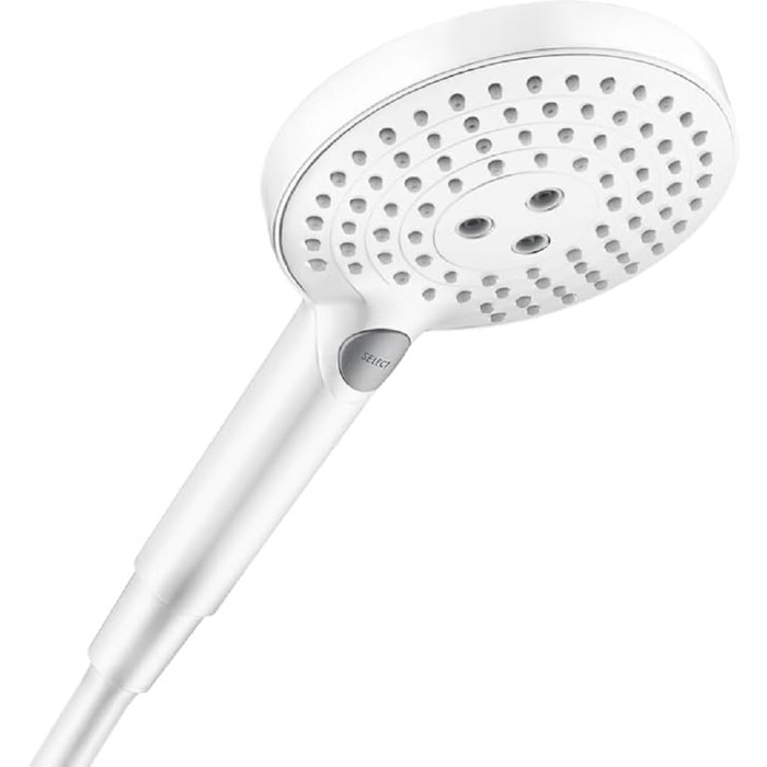 Душова лійка hansgrohe Raindance Select S 120 мм, 3 режими, EcoSmart 9 л/хв, антивапняна, PowderRain, матова біла