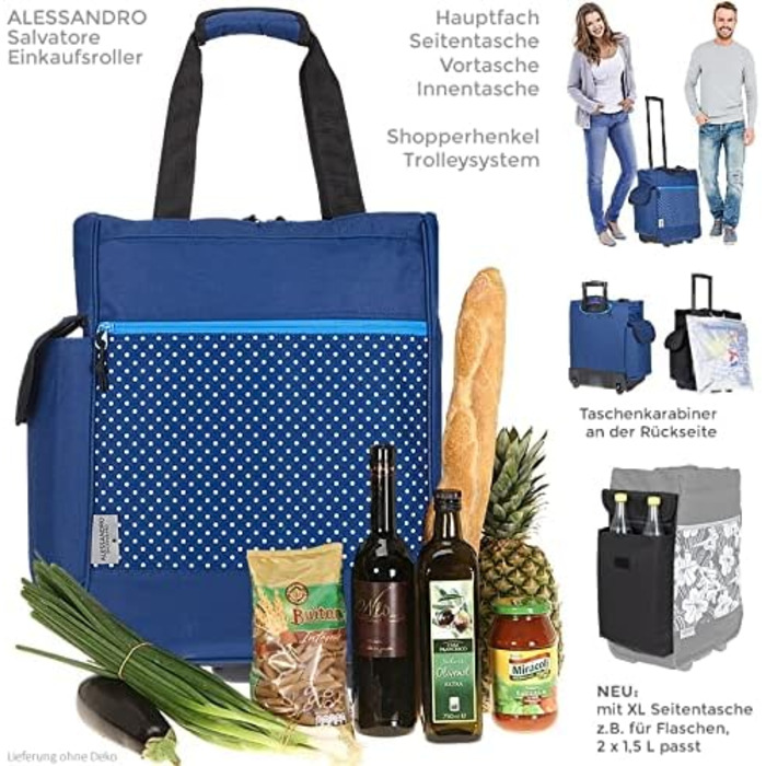 Сумка-візок для покупок Alessandro Pokla Dots Blue, синя, 12895