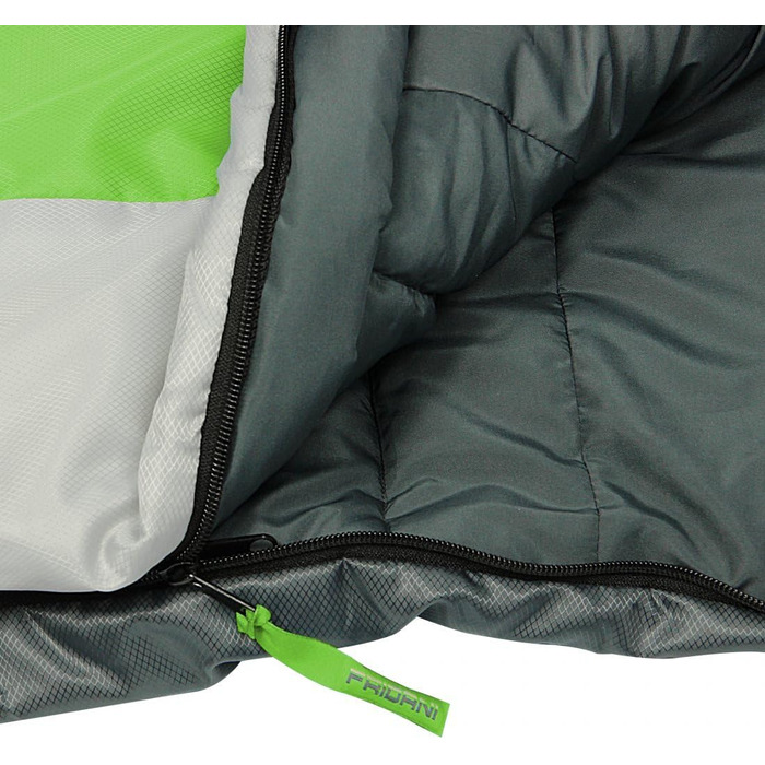 Дитячий спальний мішок Fridani PG 180x90 см XXL, зелений, теплий, водовідштовхувальний, праний, до -12°C