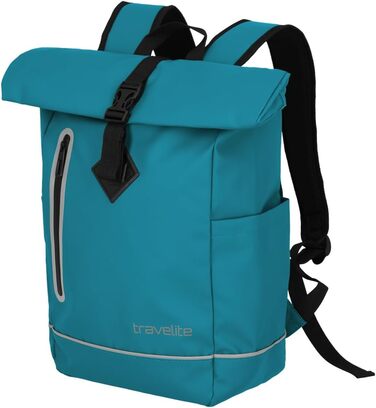 Водонепроникний рюкзак Travelite Rolltop 19 л для велосипеда та міста з відбивачами, синій