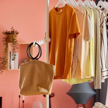 SoBuy телескопічна гардеробна система з 3 штангами і 3 кошиками, біла, регульована, FRG34-SCH