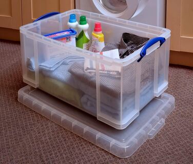 Пластиковий контейнер Really Useful Box 3 шт. по 48 л, прозорий, 60x40x31,5 см