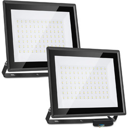 LED прожектор Aigostar 100Вт 8700Лм, холодне світло 6500K, IP65, водонепроникний, для вулиці та приміщень, саду, гаража, спортмайданчика, двору (2 шт, 70Вт)