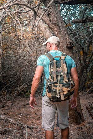 Вінтажний рюкзак з парусини для подорожей, камуфляж, розмір L, outdoor