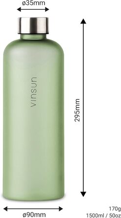 VINSUN пляшка для води 650/1000/1500 мл, тританова, герметична, без BPA, для газованої води, спорт, школа, офіс, велосипед