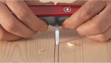 Ніж-мультитул Victorinox RangerGrip 55, швейцарський армійський ніж, 12 функцій, червоно-чорний, одноручне лезо