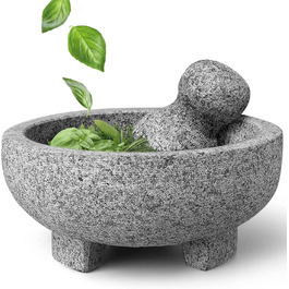 М'ясорубка та товкач Molcajete, 20,3 см, граніт, для спецій, сальси, трав, ручний подрібнювач