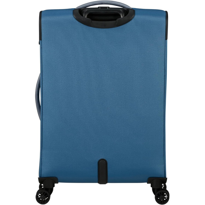 Валіза American Tourister Pulsonic Spinner L, розширювана, 81 см, 113/122 л, синя, поліестер