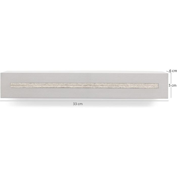 Ключниця з полицею Buchenbusch Urban Design з бетону 'Light Edition', 33x6x5 см, настінна ключниця для передпокою, біло-мармурова