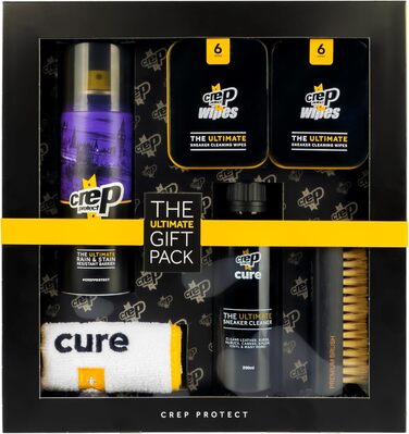 Подарунковий набір Crep Protect для догляду за взуттям: захисний спрей, очищувач для кросівок, серветки для швидкого чищення, преміум-щітка та мікрофібра