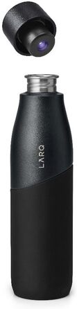Пляшка LARQ Movement PureVis 950 мл – самочистка УФ, нержавіюча сталь, силіконова оболонка, легка, ударостійка, зберігає холод, для спорту, бігу та активного відпочинку, чорна/онікс