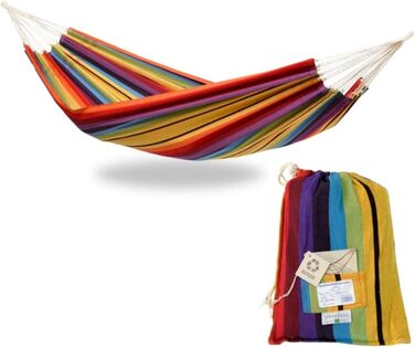 Гамак AMAZONAS XL Barbados Rainbow, ручна робота, Бразилія, до 200 кг, 230x150 см, для 1-2 осіб, різнокольоровий, довжина 340 см