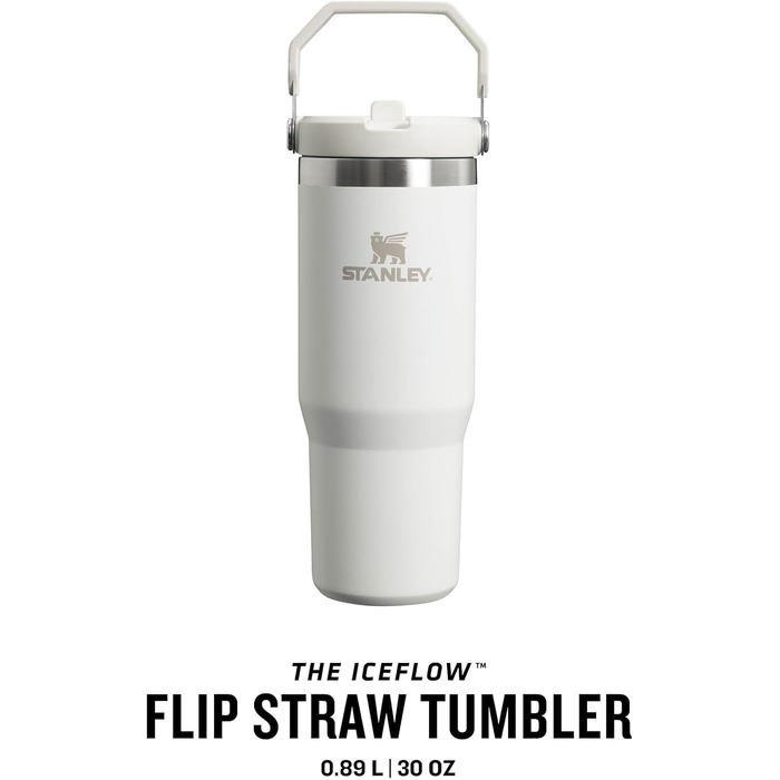 Термос-кружка Stanley Flip Straw 0.89 л з трубочкою, спортивна пляшка, BPA Free, тримає холод 12+ годин, підходить для миття в посудомийній машині, Frost