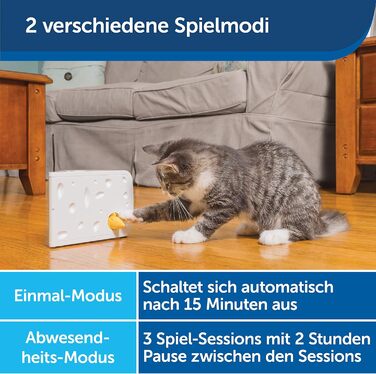 Інтерактивна іграшка для котів PetSafe Cheese з таймером, працює на 3 AA батарейках