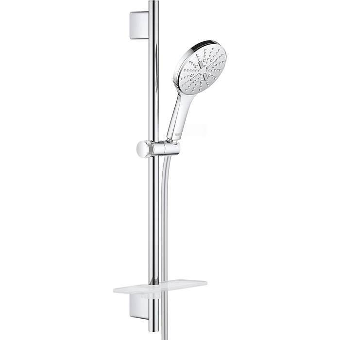 Душова лійка GROHE Vitalio SmartActive 130 Cube, 3 режими, хром, набір 600 мм, кругла