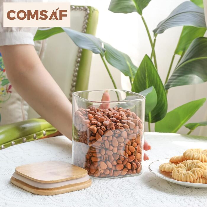 Банки для зберігання ComSaf, 4 розміри, з кришкою