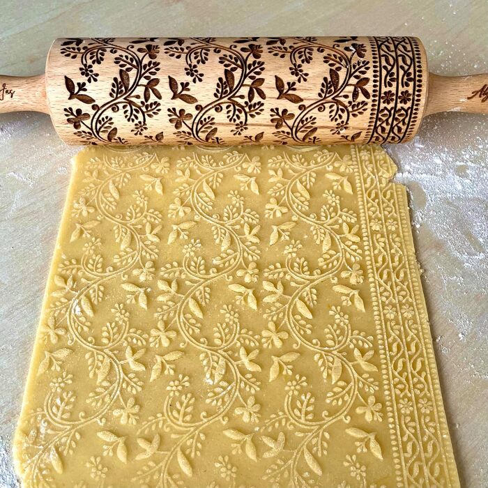 Рельєфний качалка FLORAL VINE для кераміки та печива, спільний дизайн Algiscrafts і Pottery by Jas