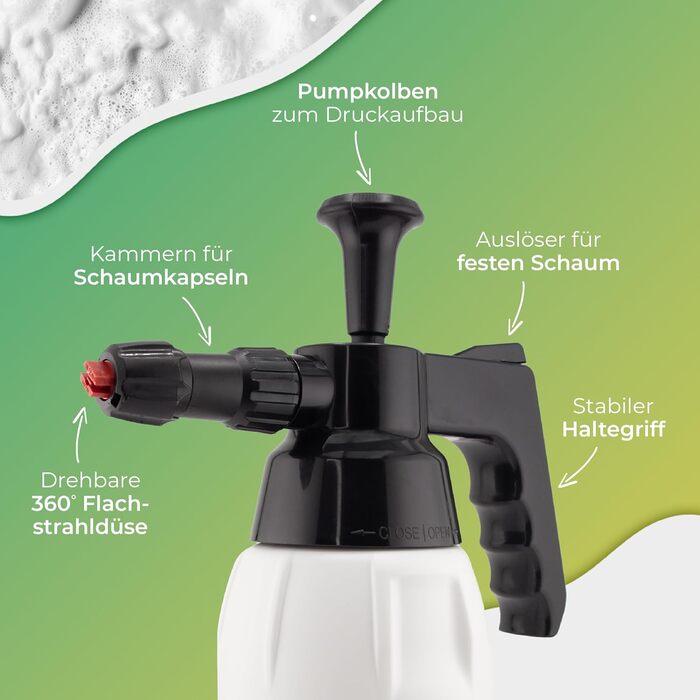 Набір для очищення гриля FUSL FOAMSTER: піна, 1 л знежирювача, біорозкладний, для газових грилів, коптильні та решіток, вироблено в Німеччині